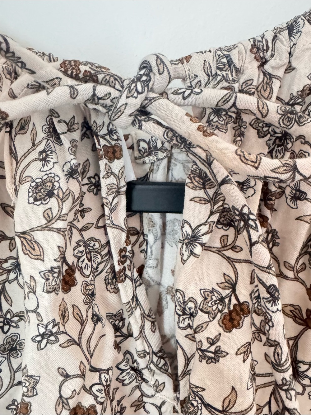 Old Navy Beige Brown Floral Halter Peplum Top Strappy Beach Summer Cottagecore M - Picture 7 of 8